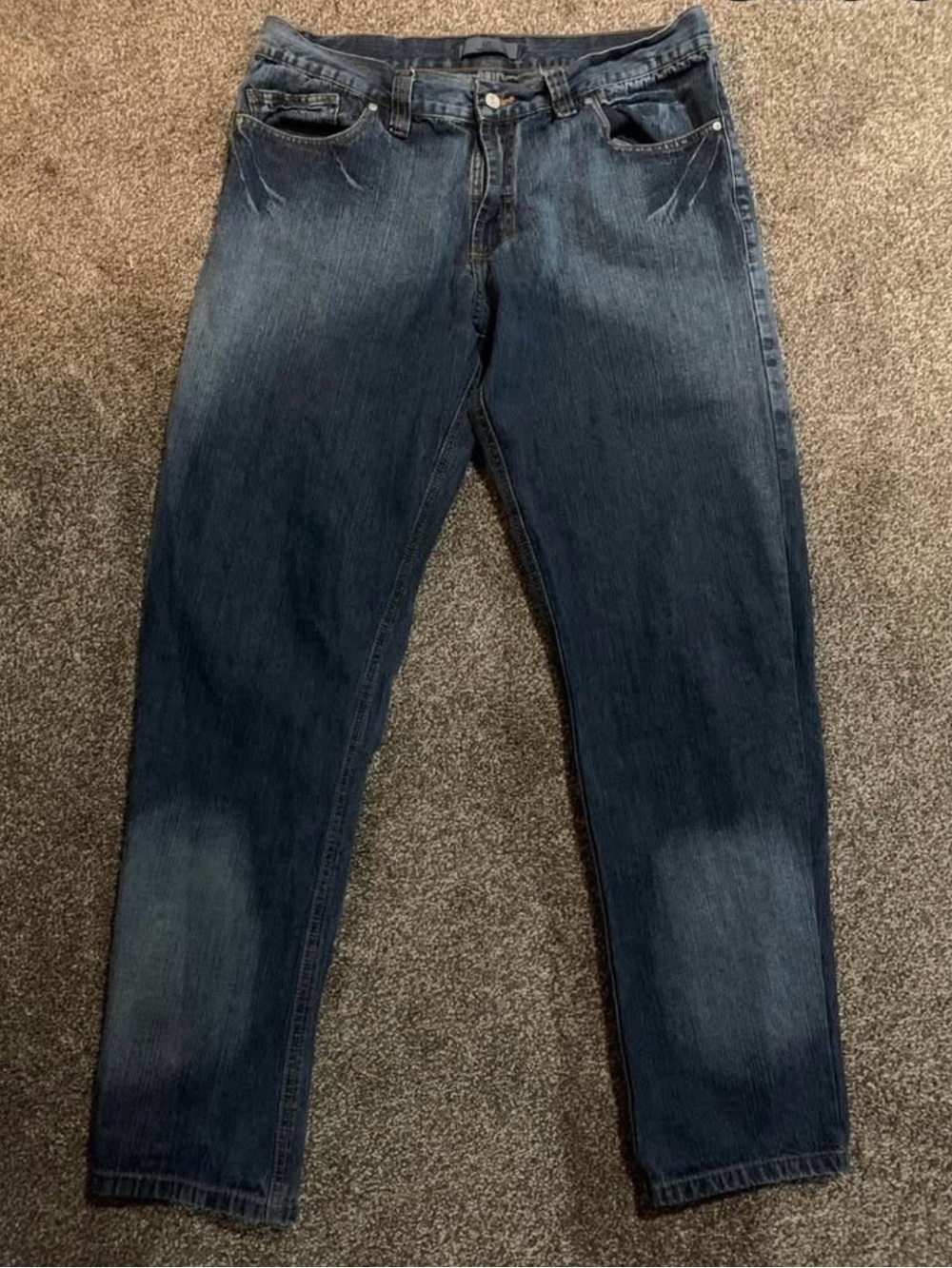 Armani Exchange Men's Straight Jeans in Dark Blue Denim